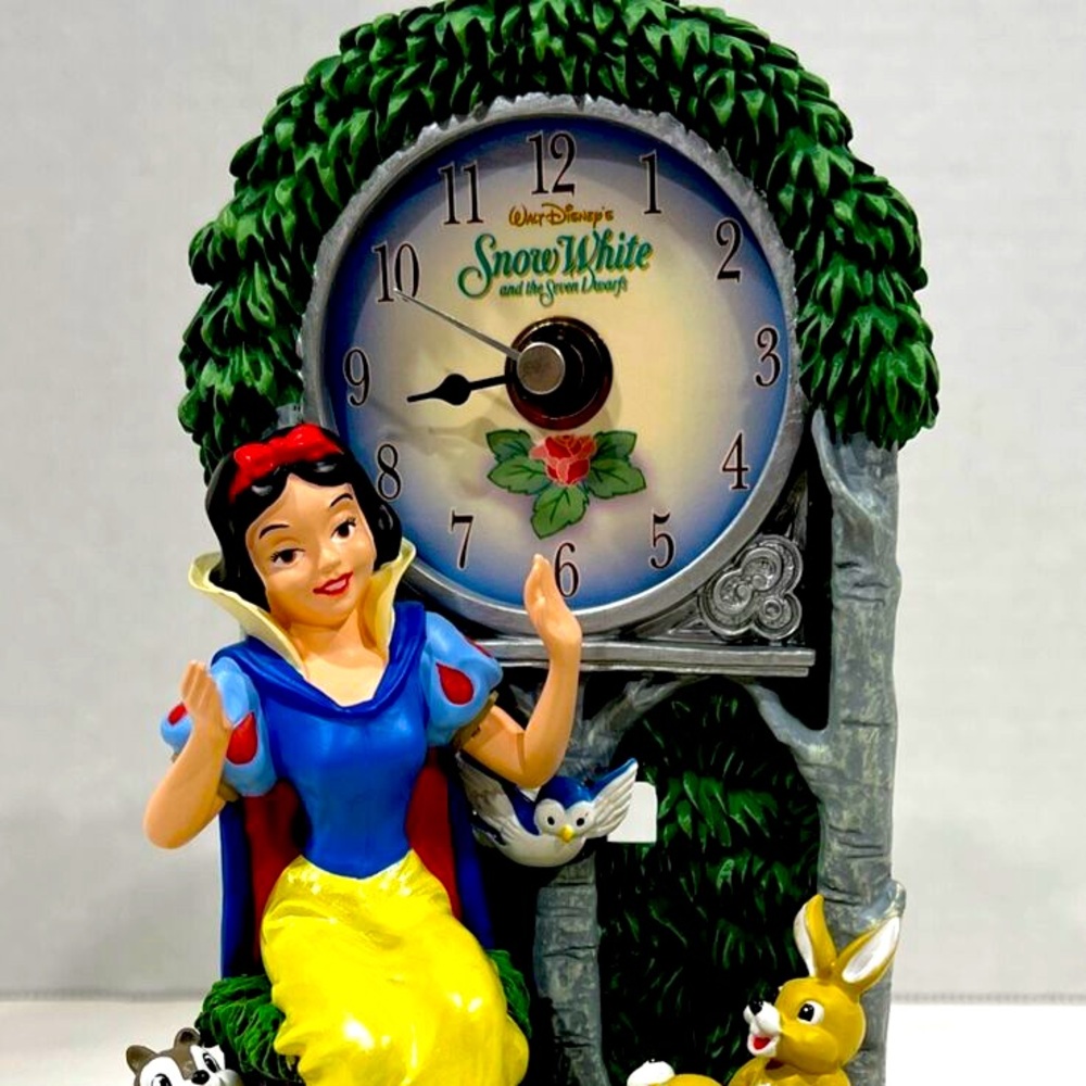 Disney Snow White "Sculpted Anniversary Clock" Forest Friends Vintage 1990’s